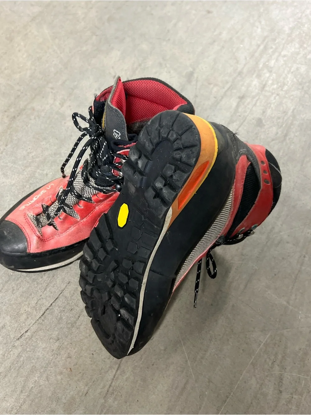 La Sportiva Red and Black Leather Hiking Boots